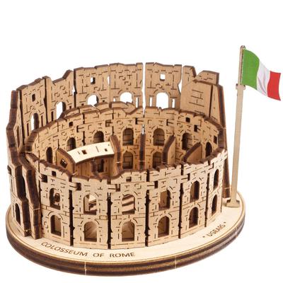 UGEARS Rzymski Koloseum Puzzle 3D dla Dorosłych - Zestaw do Modelowania, Drewniane Puzzle Hobby dla Mężczyzn - Puzzle 3D dla Dorosłych - Drewniany Zestaw Modelarski