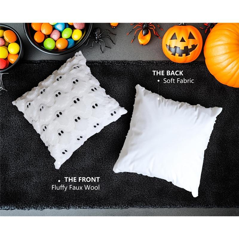 M-Modern-Halloween Ghost Decorative Pillow Covers 18X18 Set Of 3 For Home Decoration Throw Cushion Cases For Fall Autumn Holiday