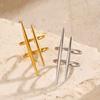 New Design Fashion Pop Gold-Plated Stainless Steel Line Ring for Women Couple Personality Hip Hop Jewelry Wholesale