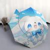 1pc Cloudy Friends: Cute Kawaii Cloud Umbrella with Blue Bow - Automatic Opening & Closing, Foldable Design, Ideal for Fans, Travelers, Everyday Use,
