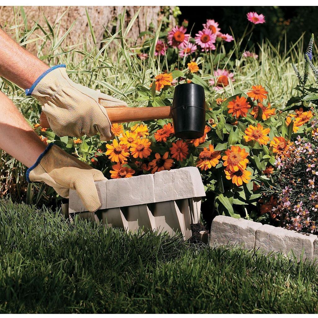 Stone Edging 8 - Piece Set , Imitation Stone Garden Border Fence for Landscape , PP