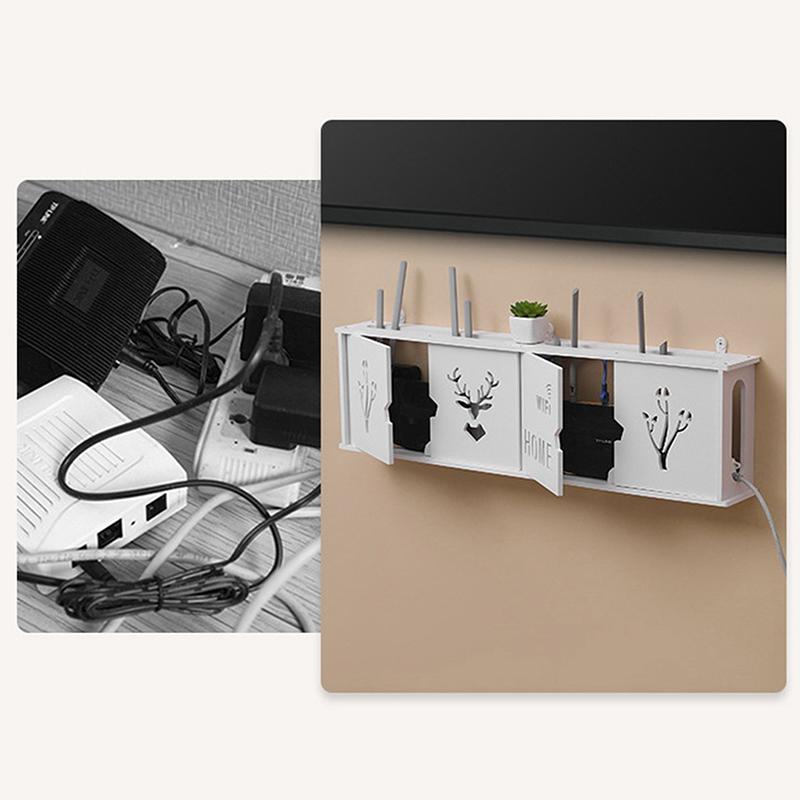 Scaffale da Parete Creativo Senza Foratura Scatola Porta Router Wifi Wireless Grande Staffa da Parete per Prese Organizer per Cavi