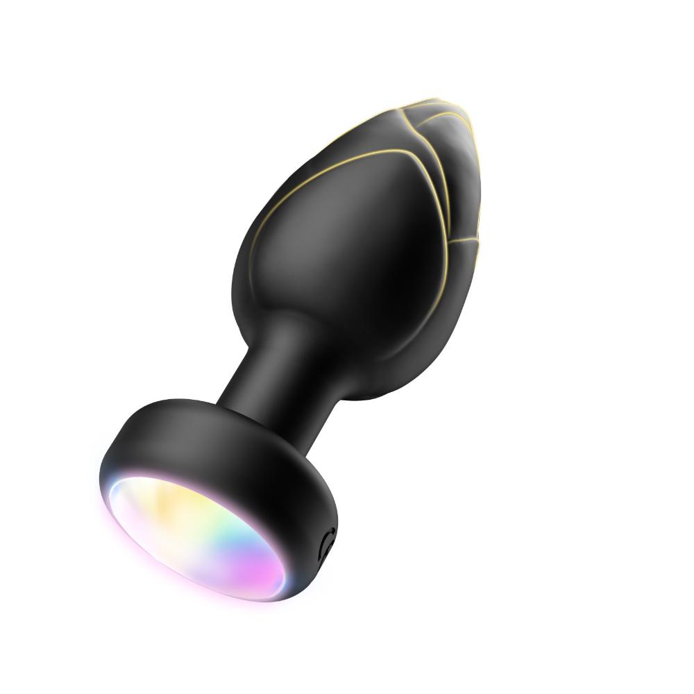 Rechargeable Remote Control Anal Plug with 10 Vibration Patterns & RGB Light Shows for Men and Women - Hands-Free Solo or Couples Play