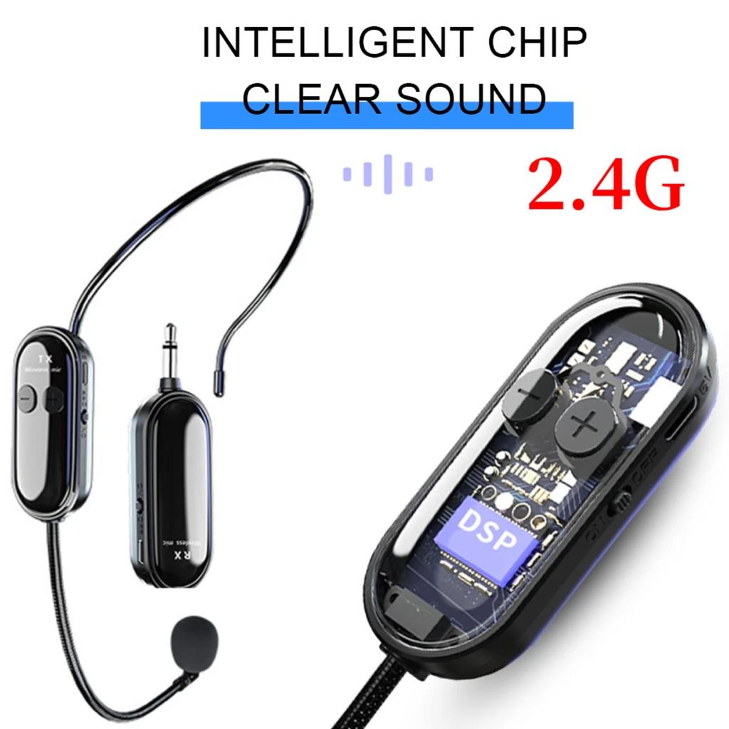 2.4G Wireless Microphone Headset Long Range Wireless Headset & Handheld 2 in 1 Mic Headset Mic for Teach Outdoor Speech