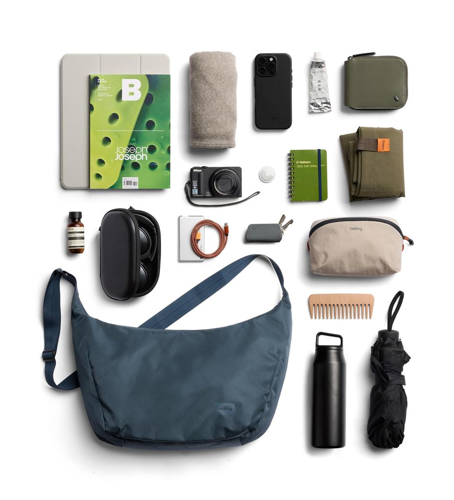 Bellroy Laneway Crescent Bag, 12L Capacity, Simple Crescent-Shaped Shoulder Bag with Interior and Exterior Pockets, Adjustable Strap, and Amazing