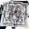 Gift silk scarves High-end silk streamer printed small square scarves Women's versatile trend square silk scarves