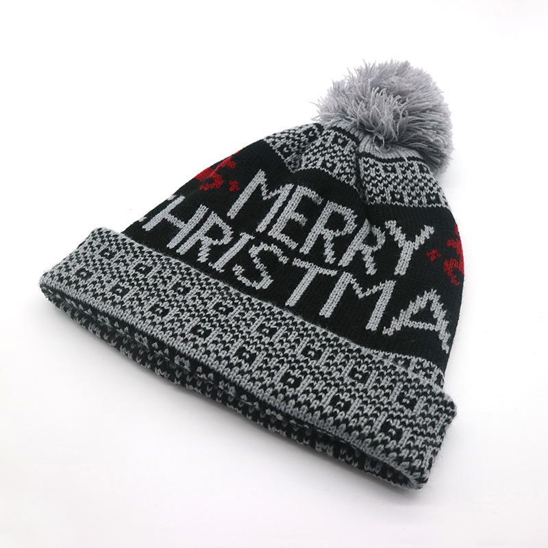 NORTHWOOD Winter Knitted Jacquard Santa Woolen Beanies Hat Ear Protection Warm Fur Ball Christmas Beanie Hat
