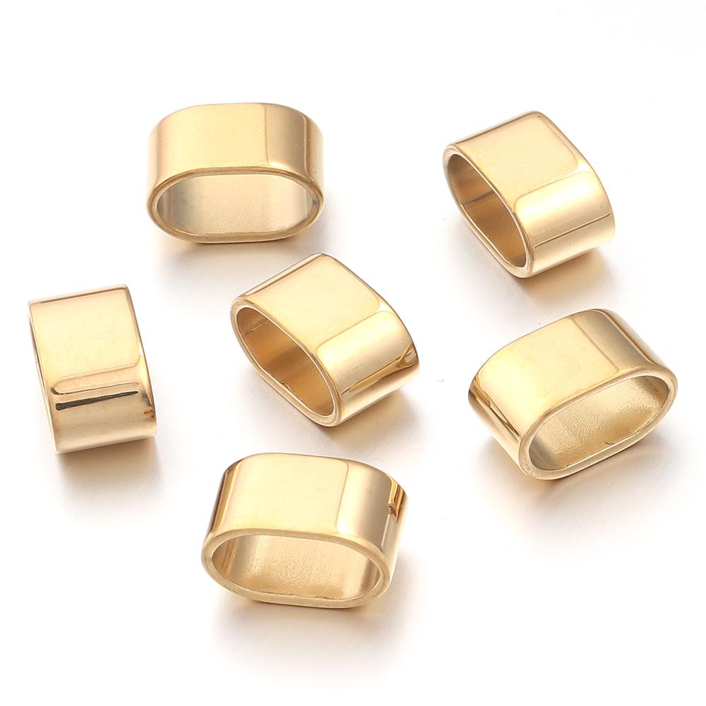 6 Piezas Tubo Plano de Acero Inoxidable Cuentas Deslizantes Cuentas de Posición Agujero Grande Cuentas Metálicas DIY Cierres para Pulseras de Cuero Para Hacer Joyería