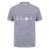 Heartbeat Of Plane T Shirt Unisex Cardiogram Space Enthusiasts Tops Funny Travel Gift Casual T-shirt Cotton Comfortable Leisure Tee