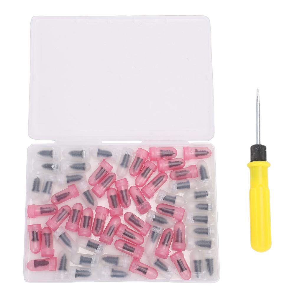 Tire Repair Rubber Nails Kit Self Service Screw In Tire Repair Plugs and Screwdriver Kit for Car Motorcycle Truck