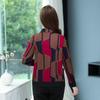 Autunno Inverno Nuovo Cappotto Corto Donna Anziana di Mezza Età Stampa Rever Tasca con Cerniera Manica Lunga Sottile Ampio Versatile Giacca Top