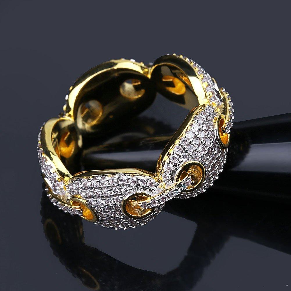 JINAO Hip Hop 18K Gold Plated Hip Hop Ring Zirconia Cool Girl Cool Girl Cool Boy (9)