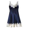 Women Nightdress Contrast Colors Stain Lace Patchwork Women Nightie for Sleeping