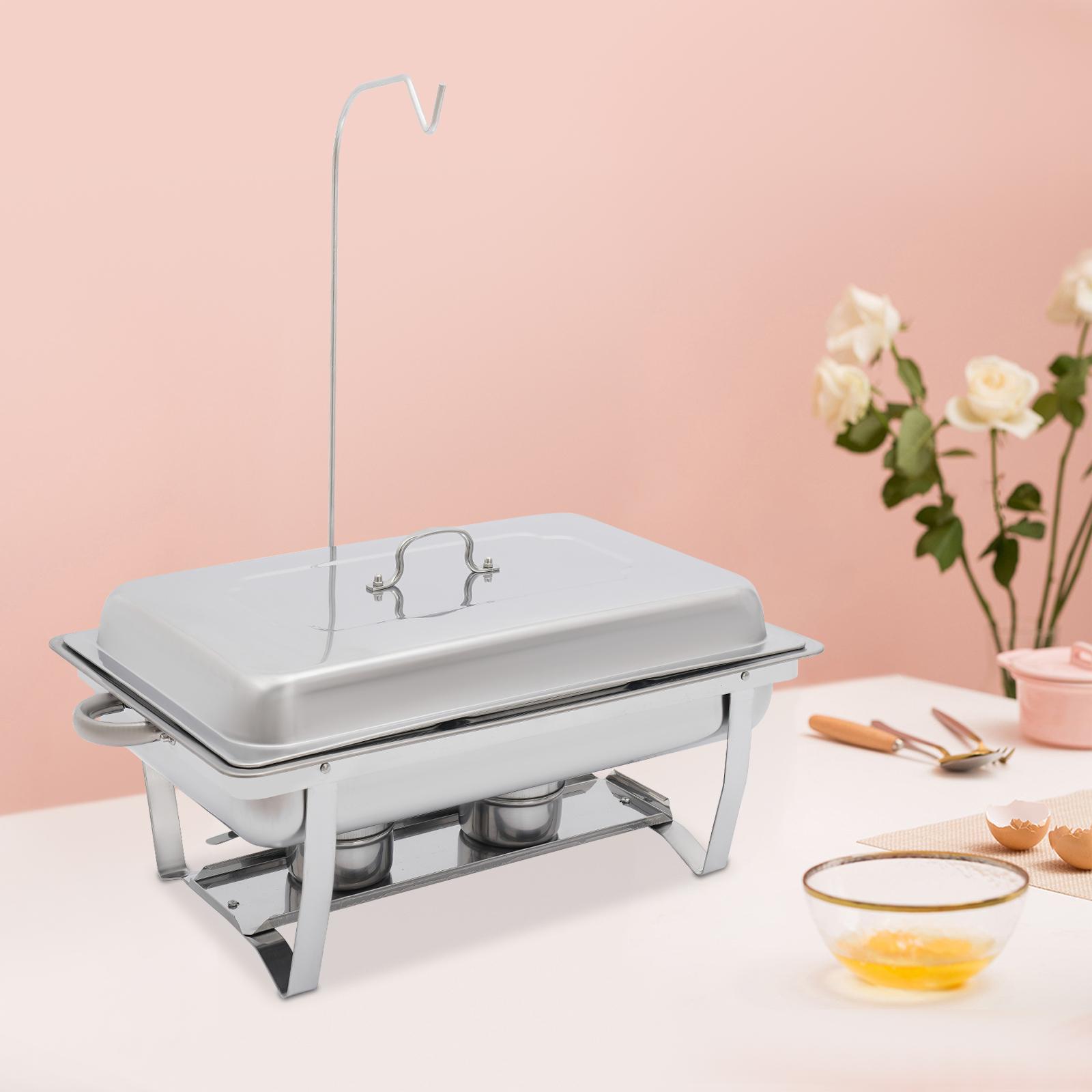 

Прямоугольная мармитница из нержавеющей стали с подвесной крышкой и 3 отделениями, подогреватель пищи 410 с прямоугольными съемными гастроемкостями, сервер для шведского стола серебряный