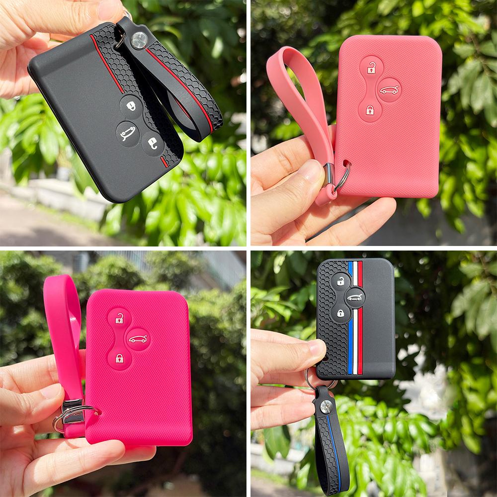 Keychain Protection For Renault Scenic 2 Megane Clio 4 Tula Region 2 Stage Zoe Cassone Logan Laguna Silicone Key Cover Holder
