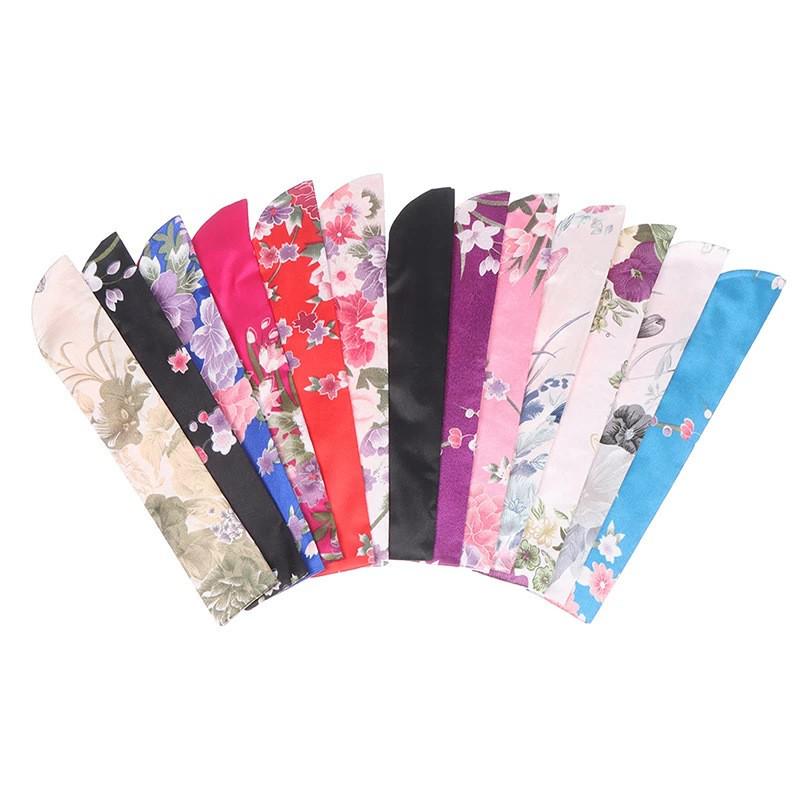 Linen Brocade Silk Fan Cover - Women's Gift Fan Bag Available