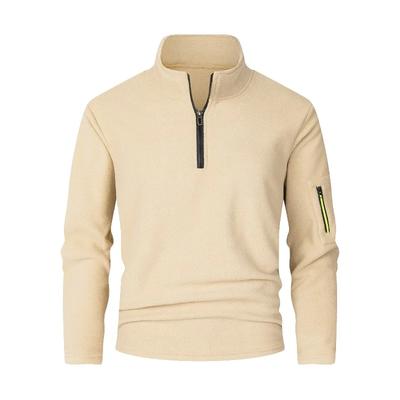 Herren Herbst Winter Sweatshirts Stehkragen Fleece Halbreißverschluss Sweatshirt Lässig Verdickt Pullover Kapuzenpullover