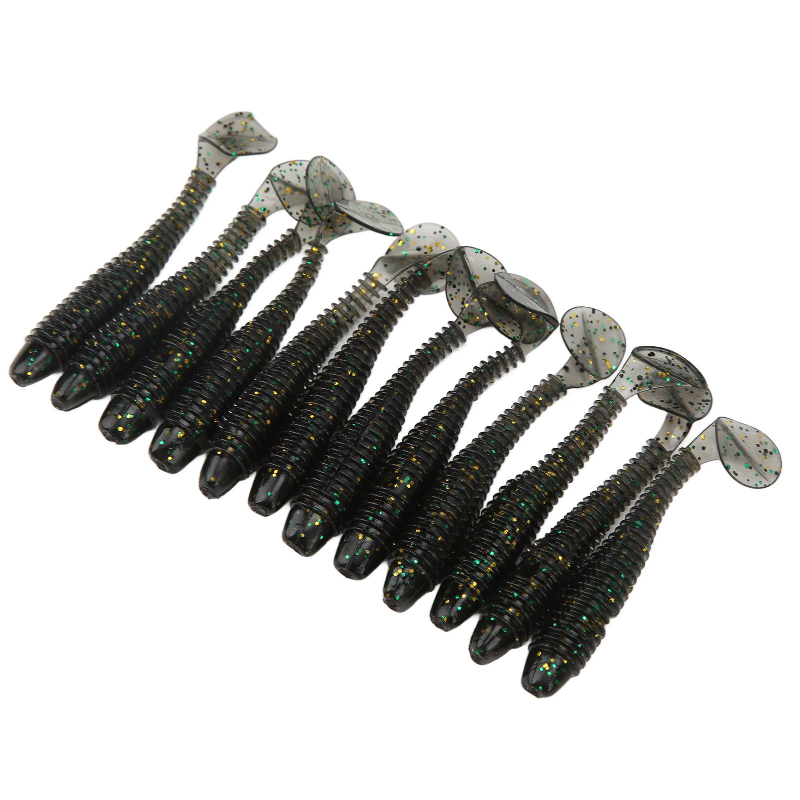 

12pcs 70mm 2.9g T Tail Soft Bait PVC Paddle Tail Artificial Soft Worm Bait Fishing LureFlash Grey