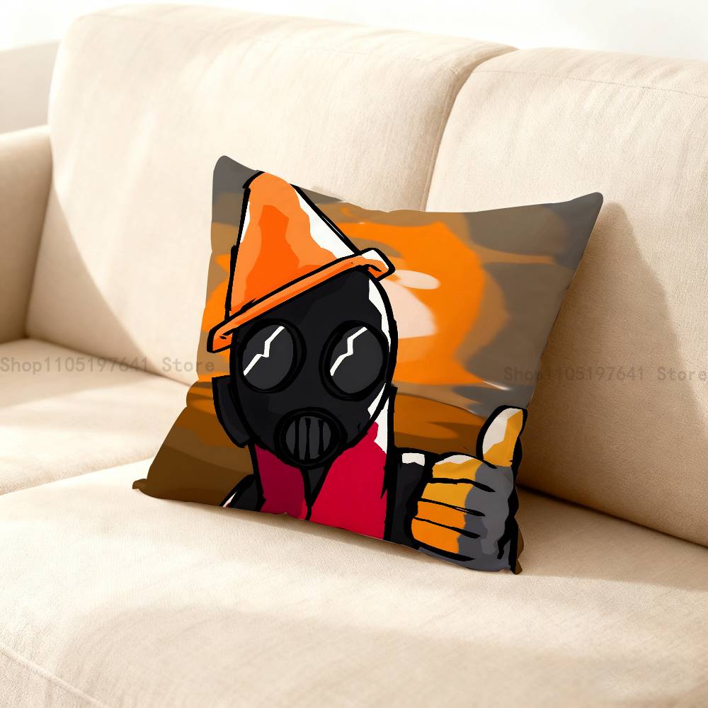 T-Team Fortress Tf2 Pyro Kissenbezug Kissenhülle Heimdekoration Geburtstagsgeschenk Kissenbezug