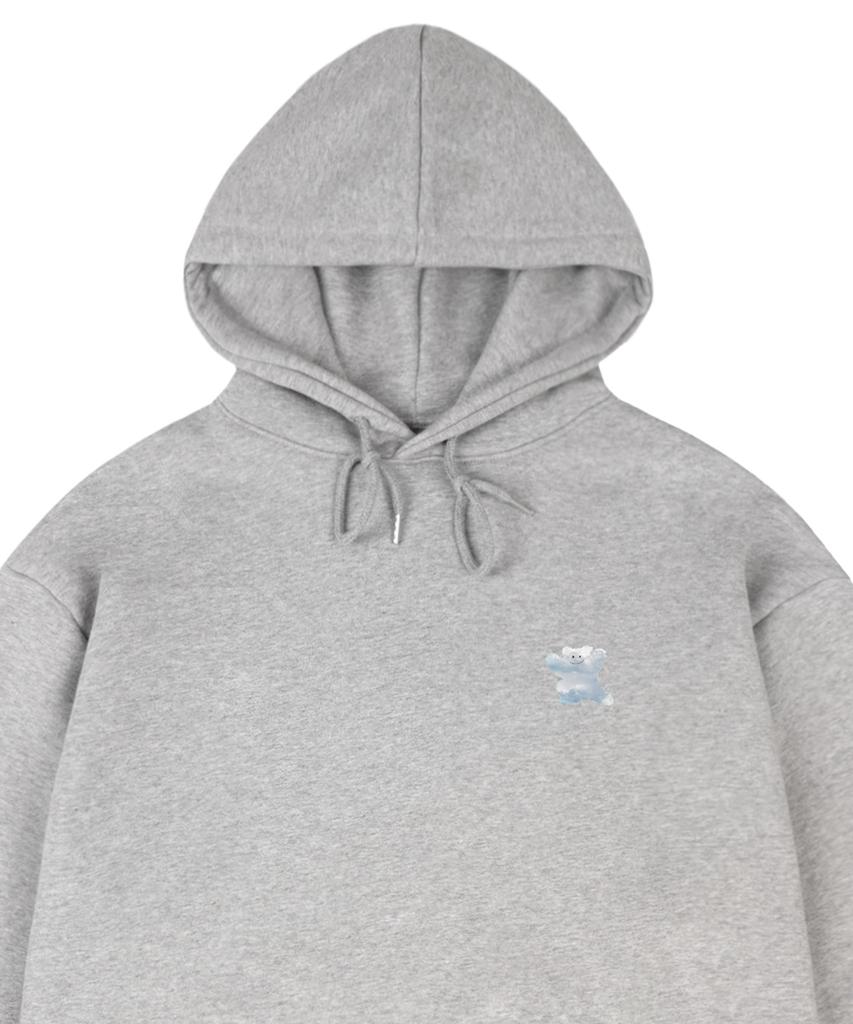 [Unisex] Small Cloud Bear Smile Hoodie_Gray