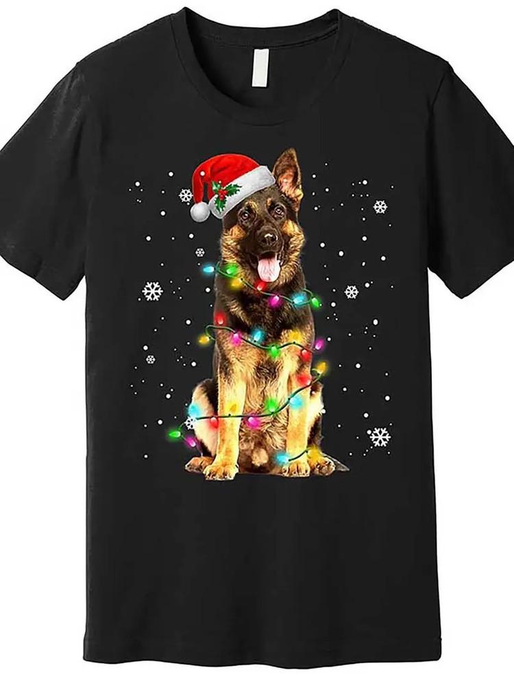 

German Shepherd Dog Tree Christmas Sweater Xmas Dogs Gifts TShirt Premium T-Shir Unisex T-Shirt XXXXL