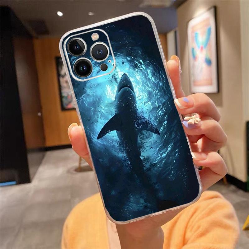 Phone Case For iphone 17 Pro Max Air 16 15 14 13 Pro Max 15 16 Pro 15Plus Ocean Whale Sharks Shark
