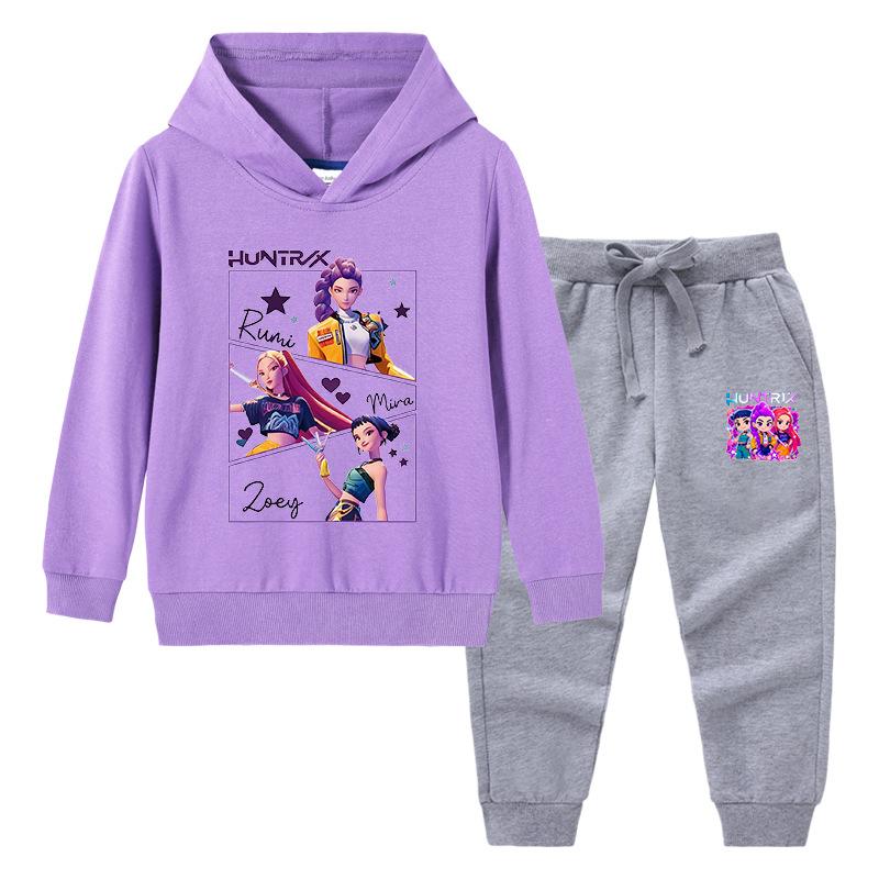 Casual Loose Hoodie Fashion Printed Set Comfortable Clothing Sets Girls