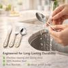 Stainless Steel Flatware Set Copper Silverware Set Rose Gold Spoon Color Cutlery Set of (Silver Gold, 8)