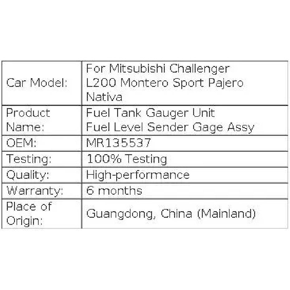 JH MR135537 Fuel Level Sensor Fuel Level Sender Gage Assy Fits For Mitsubishi Challenger L200 Montero Sport Pajero Nativa