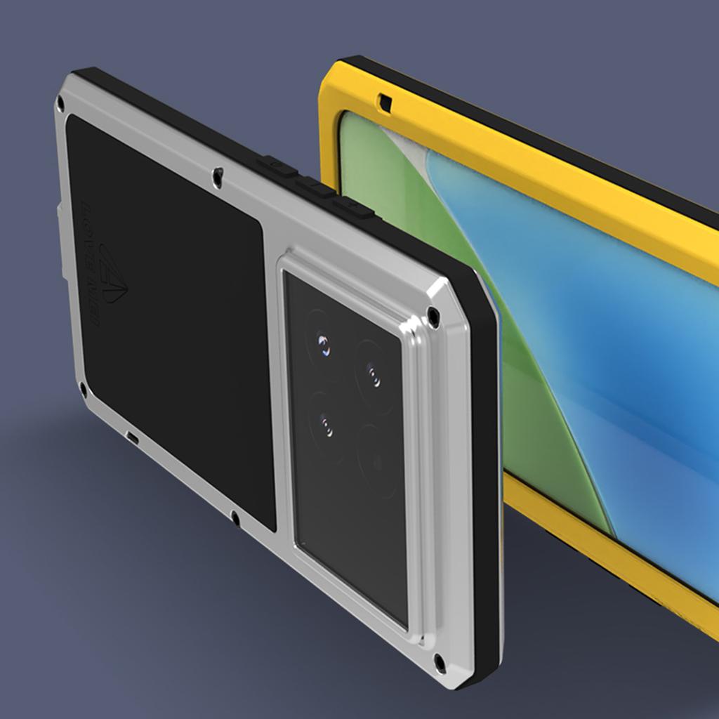 LOVE MEI Schutzhülle für Xiaomi 15 Pro: Displayschutzfolie aus gehärtetem Glas, Metall + Silikon