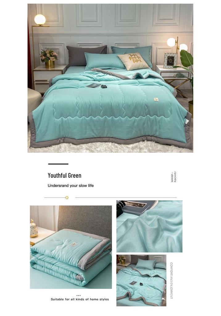 Solid Color Cool Cotton Summer Blanket - Lightweight, Skin-Friendly Quilt