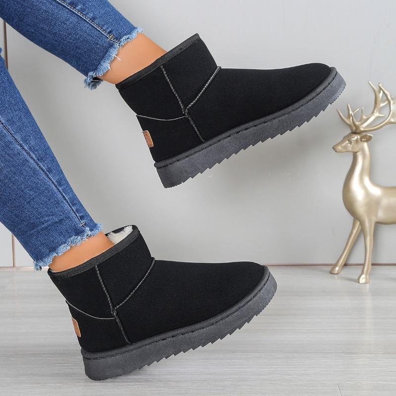 Women's Winter Warm-Lined Thickened Short Snow Boots, Fur-Lined Thick-Soled Anti-Slip Casual Footwear.