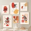 Wall Art Canvas Painting Red Yellow Line Girl Willow Branch Minimalist Living Room Decoration Posters And Prints Wall Pictures