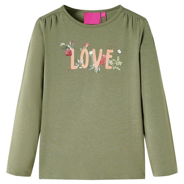 T-shirt enfants à manches longues kaki 92/104/116/128/140