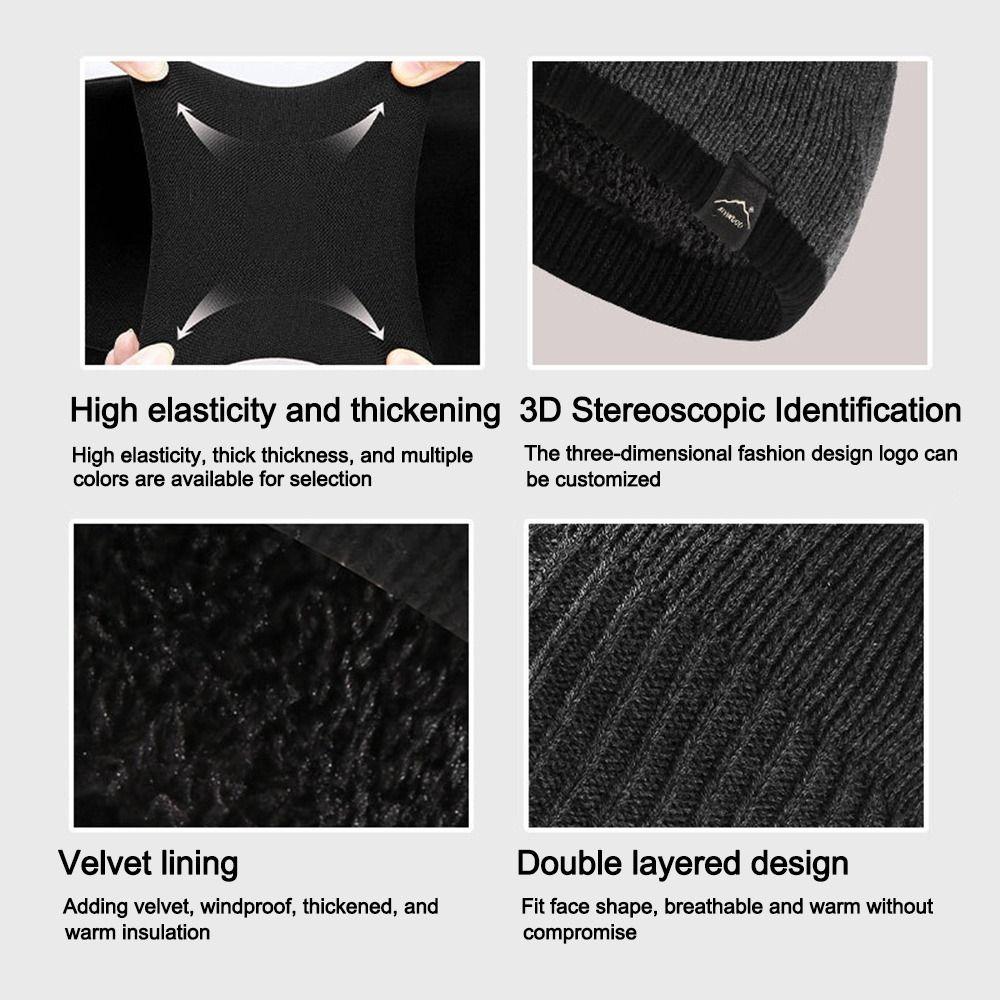 Neck Protection Skullcap Warm Men's Knitted Hat Fashion Beanies  Winter