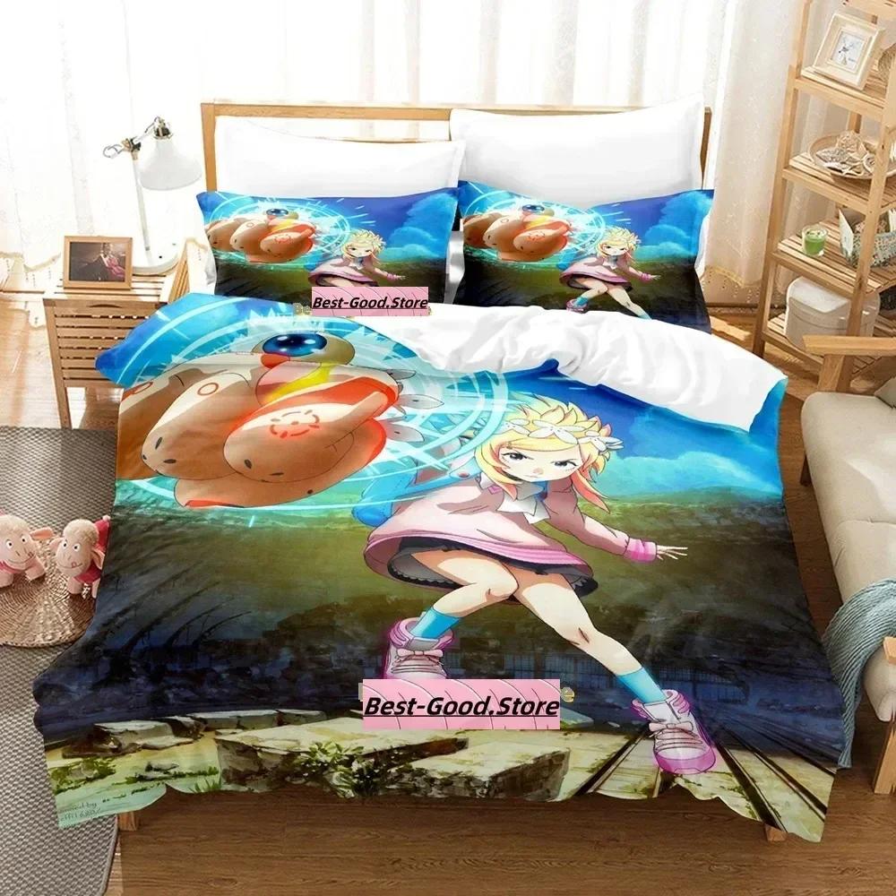 Kawaii BBKBRNK Bedding Set Single Twin Printed Bed Set With Pillowcase Bed Duvet Cover Soft Single Double Queen Super King Size