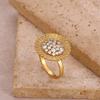 New Zircon Flower Blossom Rings For Women Gold Color Luxury Flowers Rhinestone Anillos Geometry Chic Bague Jewelry Wedding Gift