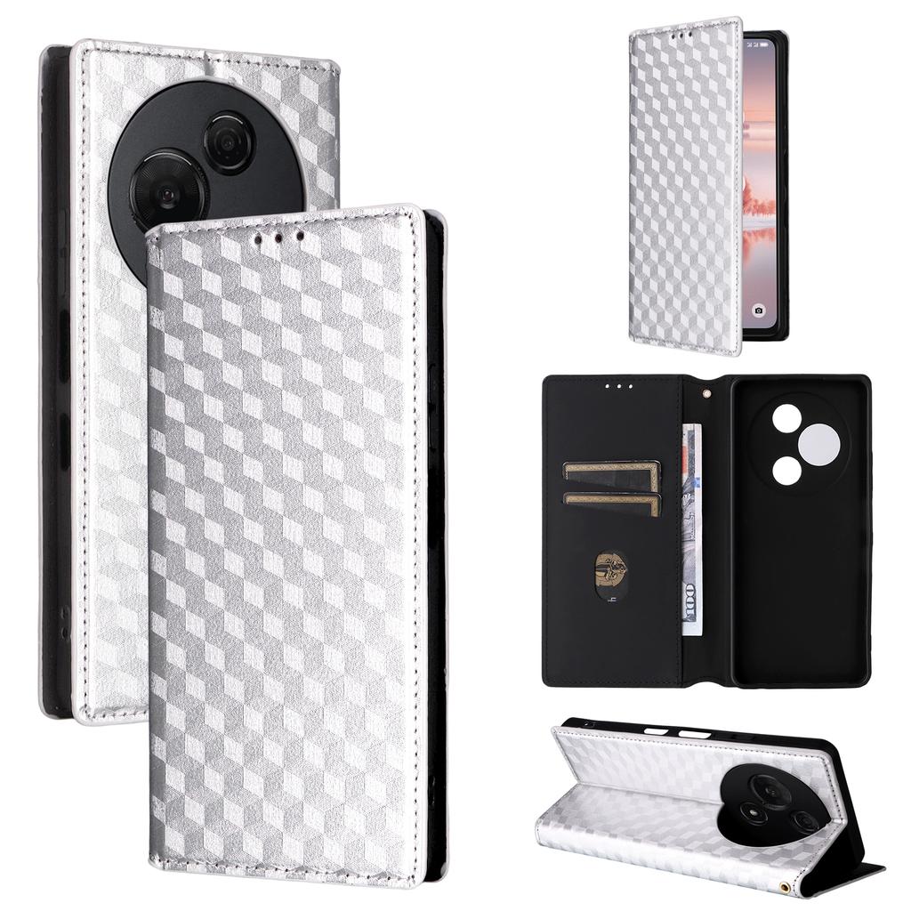 For TCL 60 NxtPaper 4G Case Wallet Rhombus Imprinted Leather Phone Cover