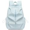 Solid Color Student Schoolbag Large Capacity Nylon Backpack