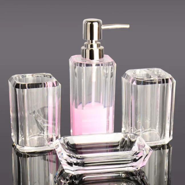 Acrylic Transparent Lotion Bottle Bathroom Accessories Hand Sanitizer Bottle Soap Box Mouthwash Cup Toothbrush Cup Home Products