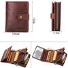 Johnature Crazy Horse Leather Vintage Solid Zipper & Hasp Short Wallets Multifunction Clutch Men Coin Purse