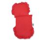 Wicker Doll Stroller with Red Bedding and Soft Lining - Natural