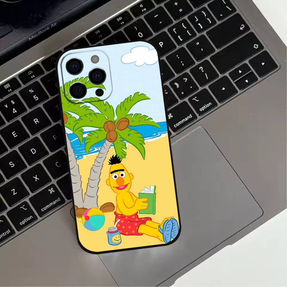 Sesame S-Street Cookie Elmo  Phone Case For iPhone 17,16,15,14,13,12,11 Plus,Pro Max,XS,Soft Silicone Black Cover