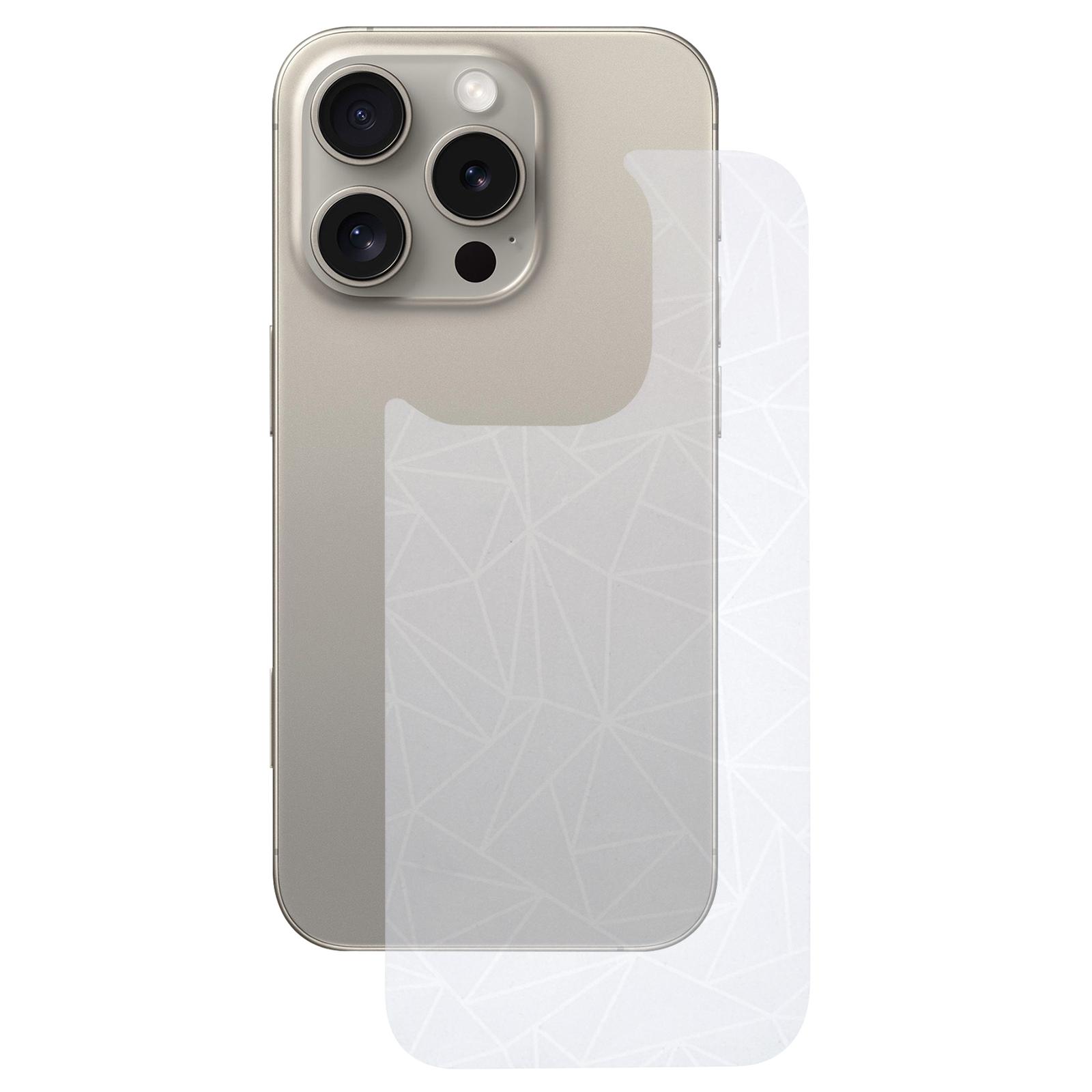 

For iPhone 16 Pro Back Screen Protector Soft PET Film Diamonds Pattern A