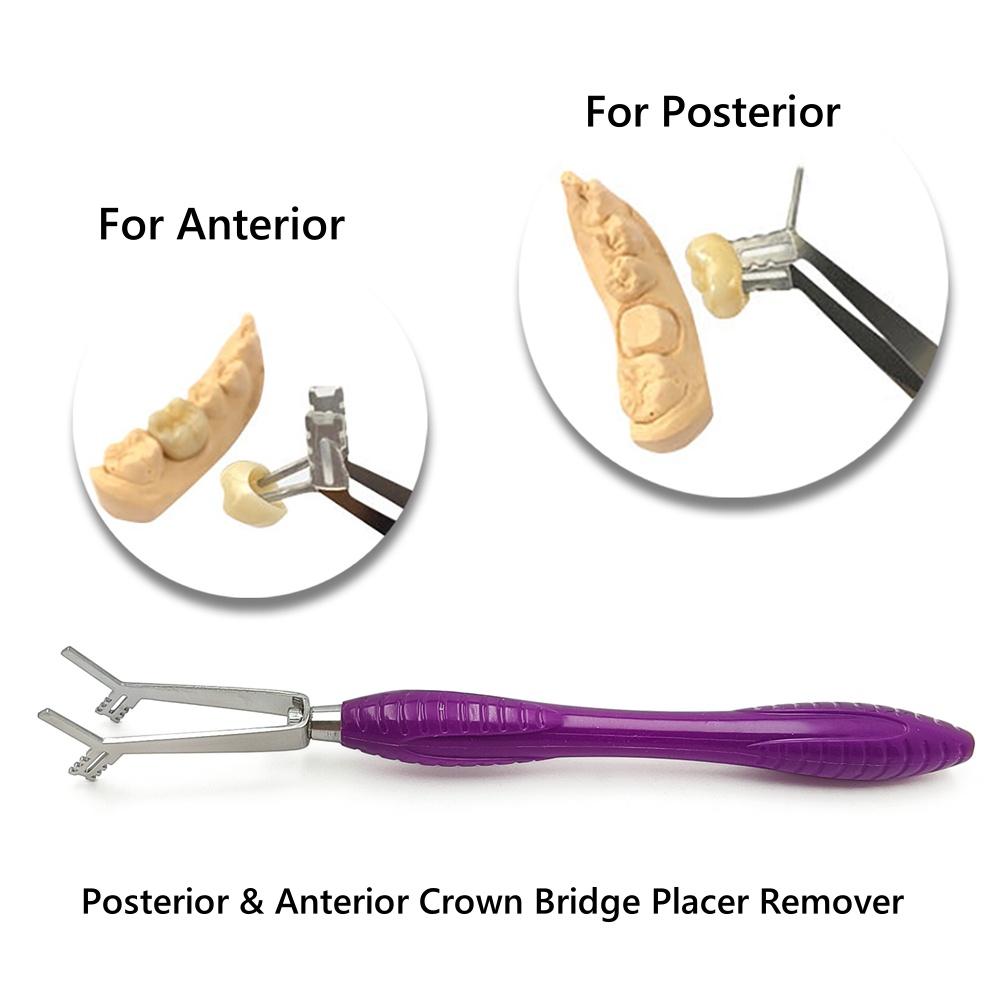 Dental Crown Holder Dental Posterior & Anterior Crown Bridge Placer Remover Silicone Handle Dentistry Lab Instruments