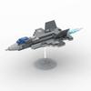 Moc Aircraft Assembly Construction Block Model F35 American Fifth-Generation Fighter Jet With Base And Flames Children'S Plaything Present
