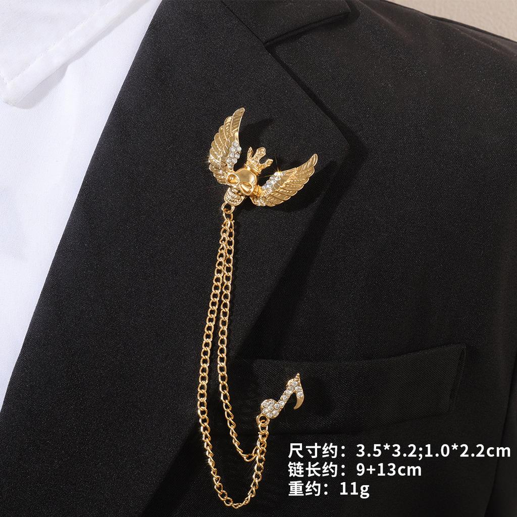Fashion Baroque Vintage Diamond Brooch Men'S Suit Accessories Personalized Wedding Long Jacket Corsage Badge