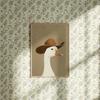 Silly Cowboy Goose,brown Cowboy Hat,western Nursery Art,neutral Boy Room Animal Art Wall Decoration Frameless Canvas Painting
