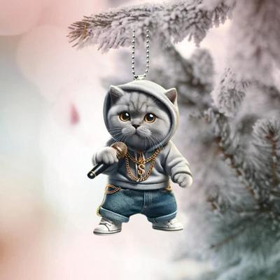 Microphone Cat Man Hanging Decoration Home Indoor Christmas Tree Car Rearview Mirror