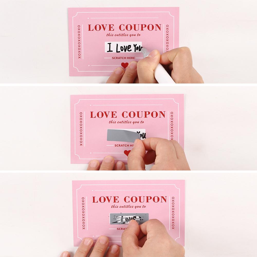 10Pcs/20Pcs Scratch-Off Love Coupons Couple Scratch Off Cards Valentine's Day Wedding Anniversary Creative Gifts